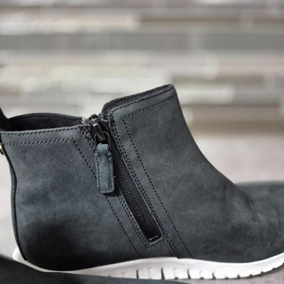 6.5 Cole Haan ZeroGrand Black Nubuck Waterproof Ankle Boots - Picture 6 of 13